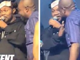 Moment Daddy Lumba got angry with a fan for spraying money on him on stage