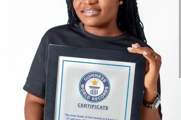 A Ghanaian Hairdresser Beats Guinness World Record The Record For The Most Hair Locked in One Session